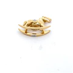 18k/PLAT Diamond Rocking Horse Pendant